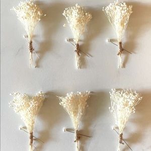Wedding Boutonnières- Dried Babies Breath